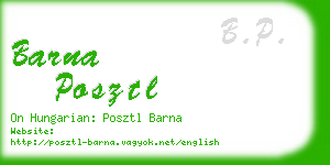 barna posztl business card